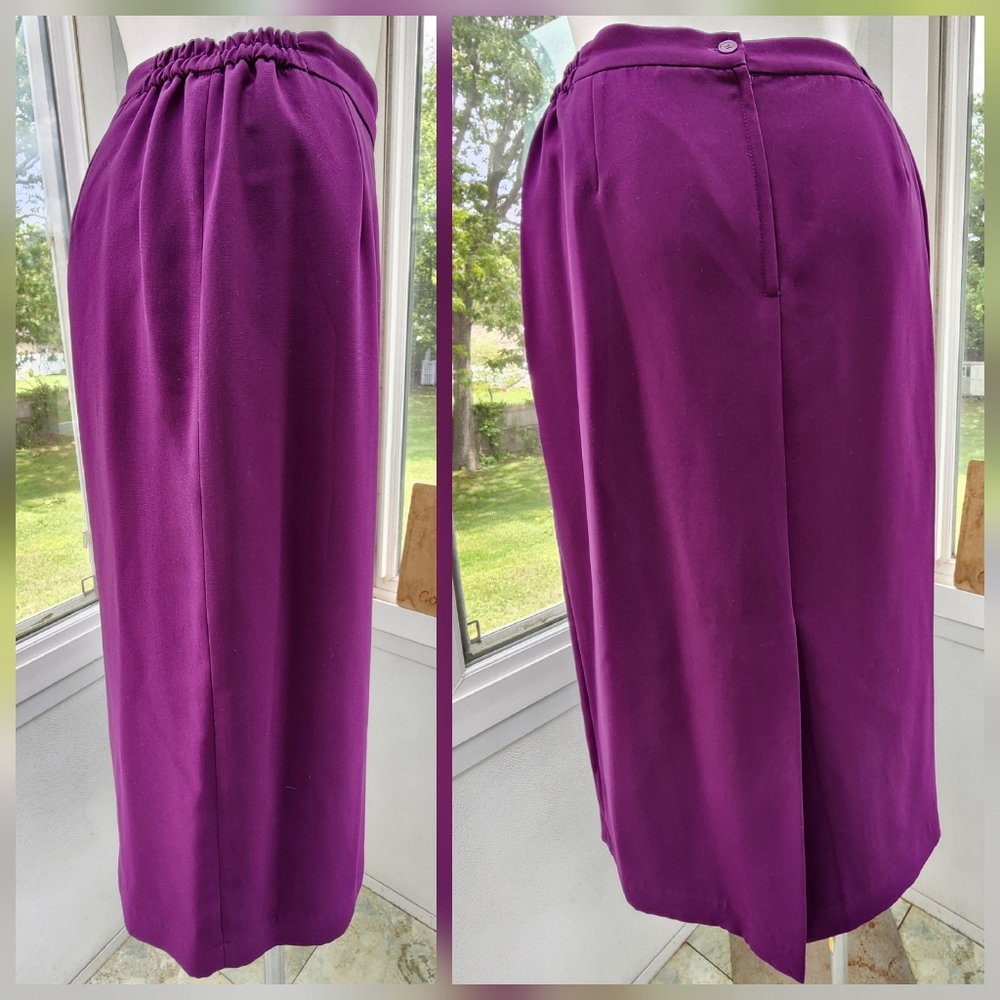 EY Signature Plum Peplum Sequience Studded Blazer & Long Skirt Suit Set - Picture 11 of 16